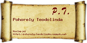 Pohorely Teodolinda névjegykártya